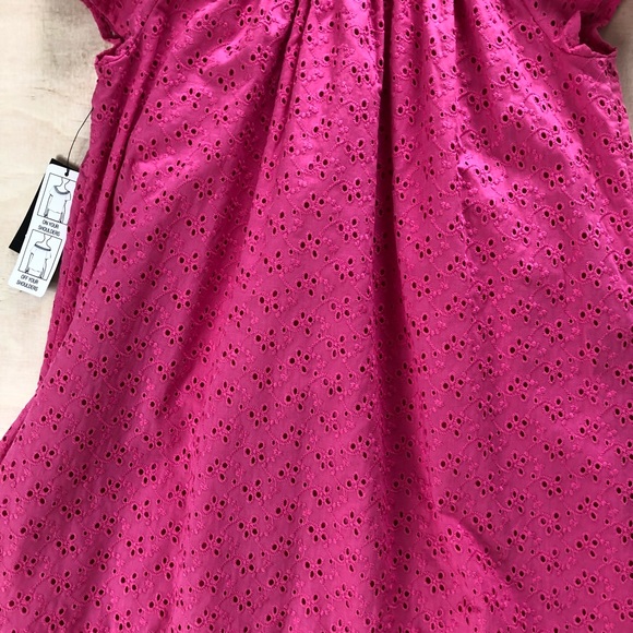 NWT Crown & Ivy Pink Eyelet Off Shoulder Dress - Picture 8 of 8